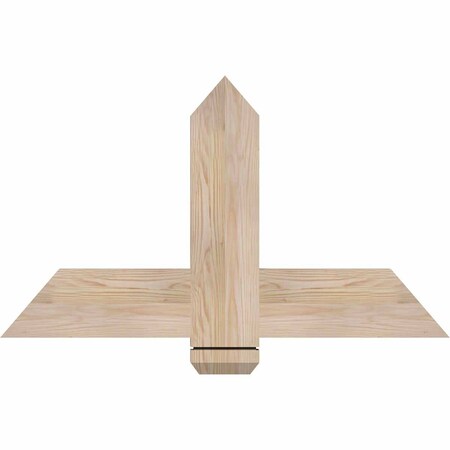 Ekena Millwork Eugene Smooth Timber Gable Bracket, Douglas Fir, 36"W x 21"H x 1 1/2"D x 5 1/2"F, 14/12 Pitch GBW036X21X0206EUG00SDF